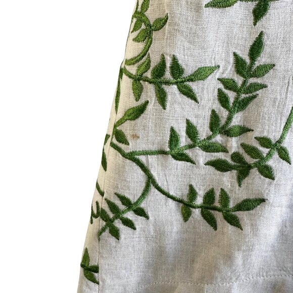 Vintage Tracy Reese Linen Embroidered Garden Dress - Size 8 - Picture 14 of 14